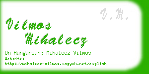 vilmos mihalecz business card